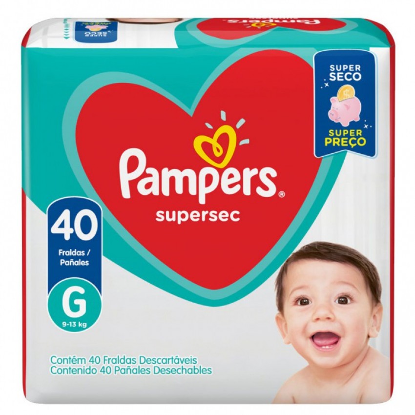 Fralda Pampers Supersec G Mega Unidades