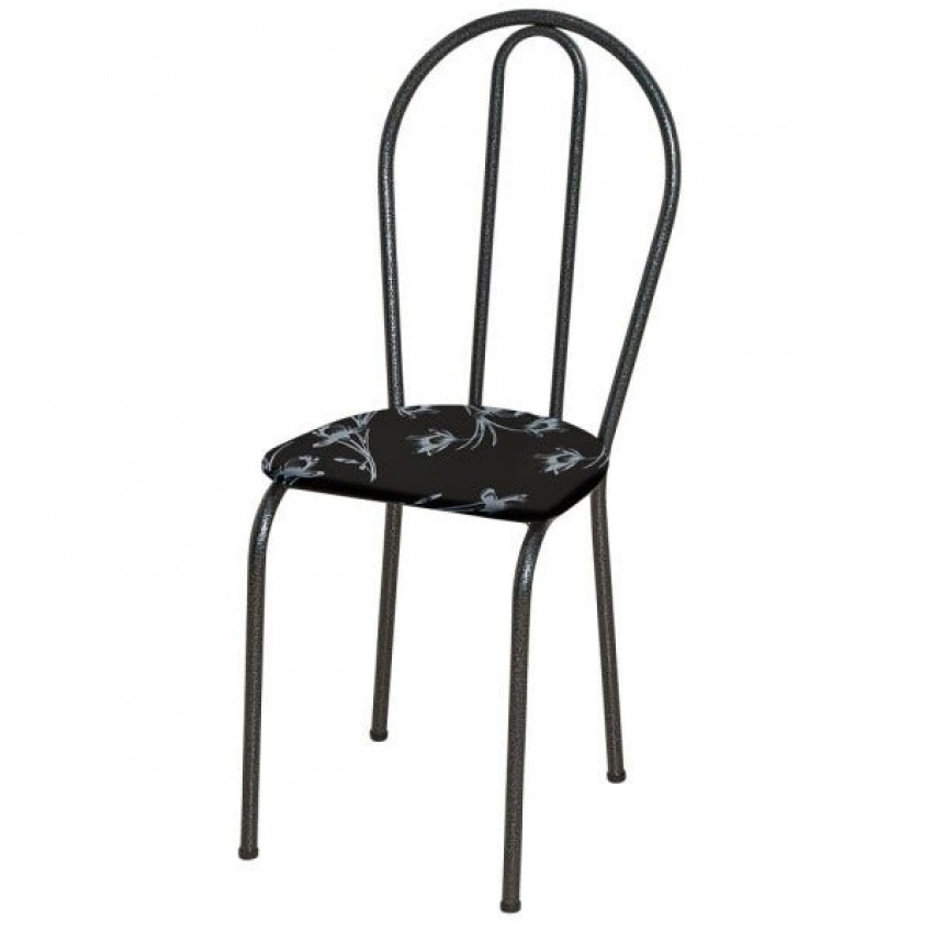 Jogo de Cadeiras para Cozinha - Kit com 4 Cadeiras Cromo Preto - Assento  Preto Florido - Artefamol, Magalu Empresas
